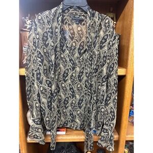 Banana Republic Womens Medium Paisley Sheer Top Blouse Med M
